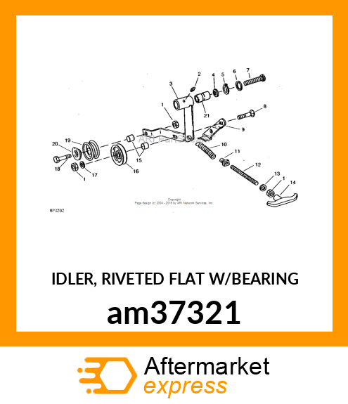 IDLER, RIVETED FLAT W/BEARING am37321