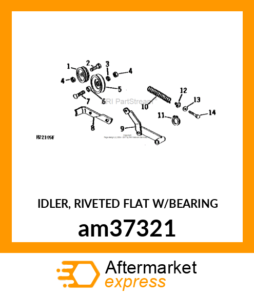 IDLER, RIVETED FLAT W/BEARING am37321