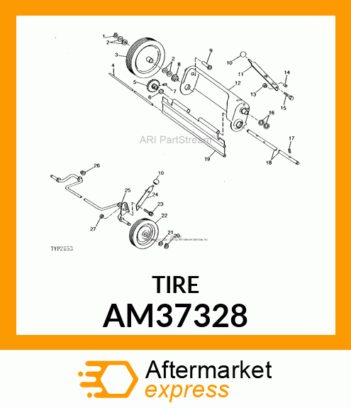 FRONT WHEEL ASSY AM37328