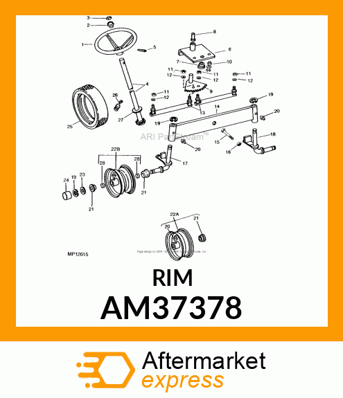 WHEEL amp; BEARING ASSY AM37378