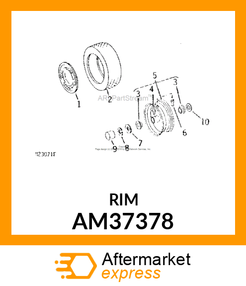 WHEEL amp; BEARING ASSY AM37378