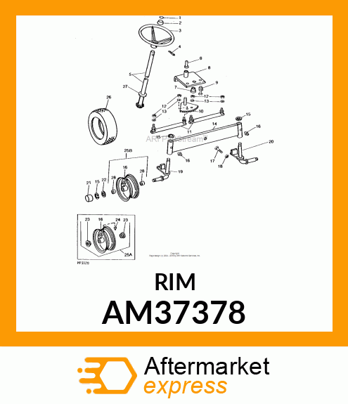 WHEEL amp; BEARING ASSY AM37378