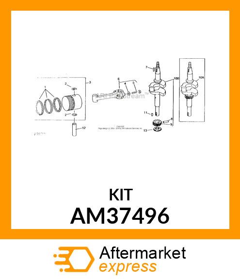 Piston - PISTON & RING ASSY-STD-PUR AM37496