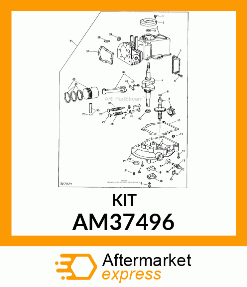 Piston - PISTON & RING ASSY-STD-PUR AM37496