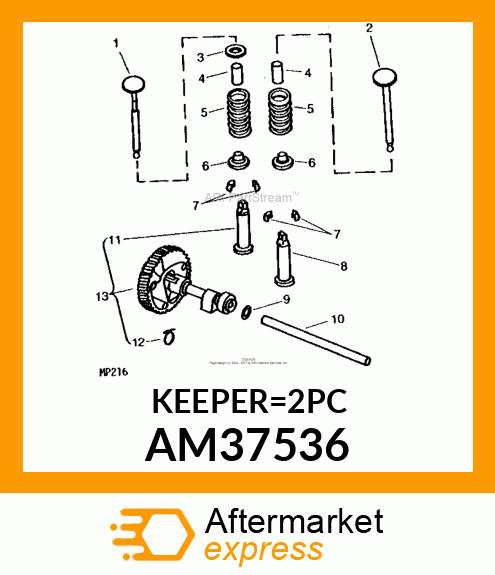 KIT, VALVE KEEPER AM37536