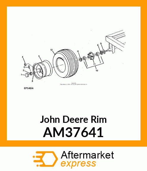 8 X 7.00 WHEEL ASSY AM37641