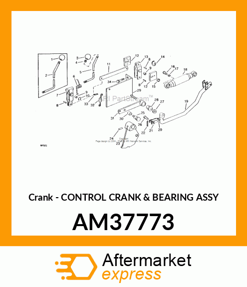 Crank - CONTROL CRANK & BEARING ASSY AM37773