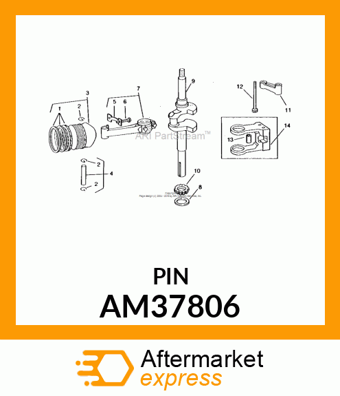 Pin Fastener - PISTON PIN ASSY, STD AM37806