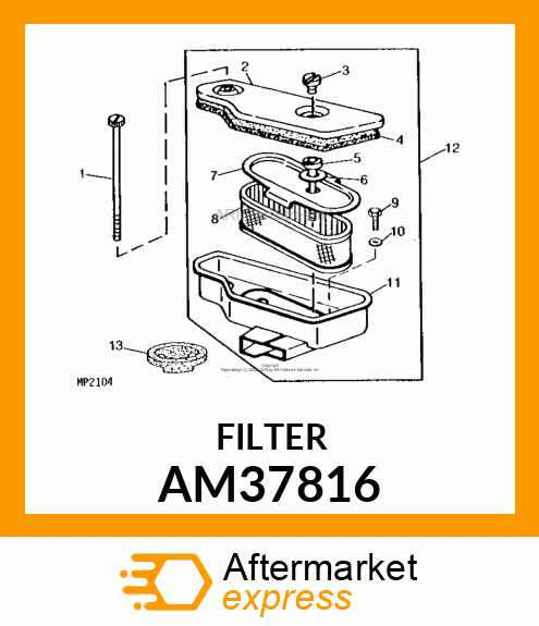 AIR CLEANER CARTRIDGE AM37816