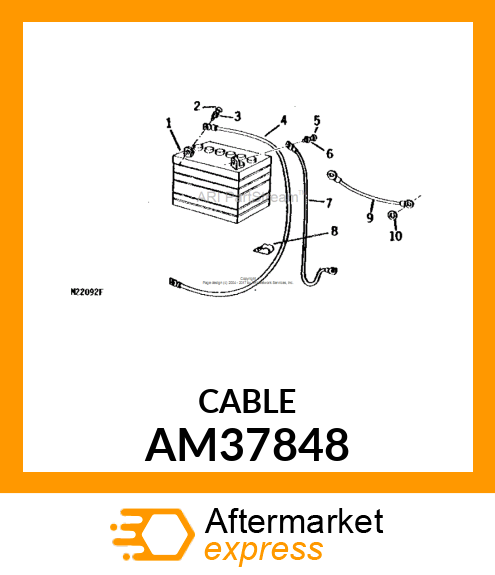 Positive Battery Cable Pur AM37848