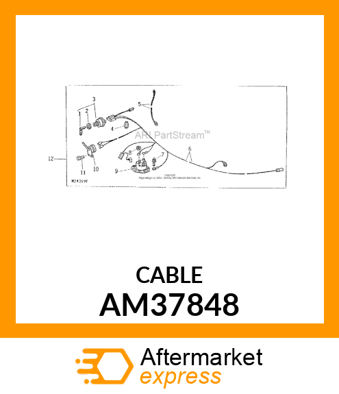 Positive Battery Cable Pur AM37848