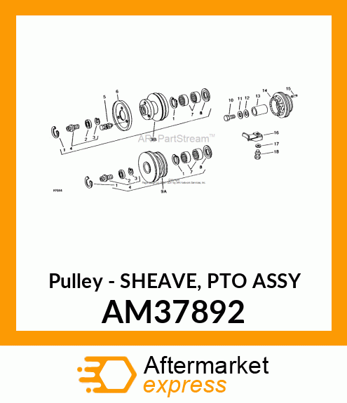 Pulley - SHEAVE, PTO ASSY AM37892