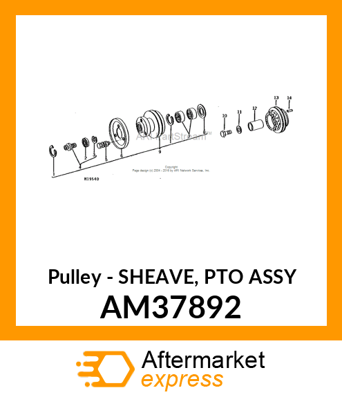 Pulley - SHEAVE, PTO ASSY AM37892