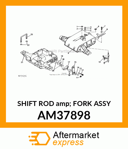 SHIFT ROD amp; FORK ASSY AM37898