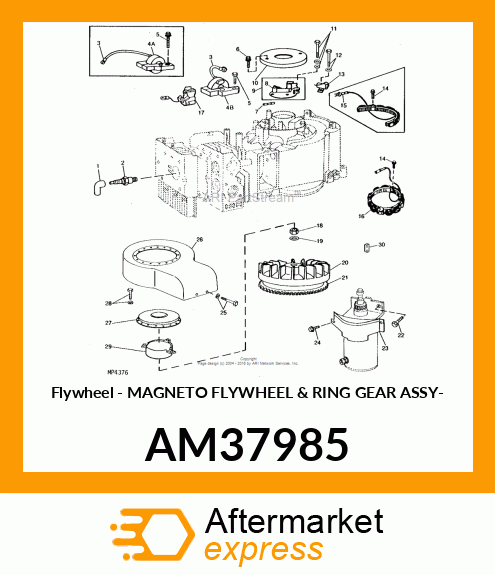 Flywheel - MAGNETO FLYWHEEL & RING GEAR ASSY- AM37985