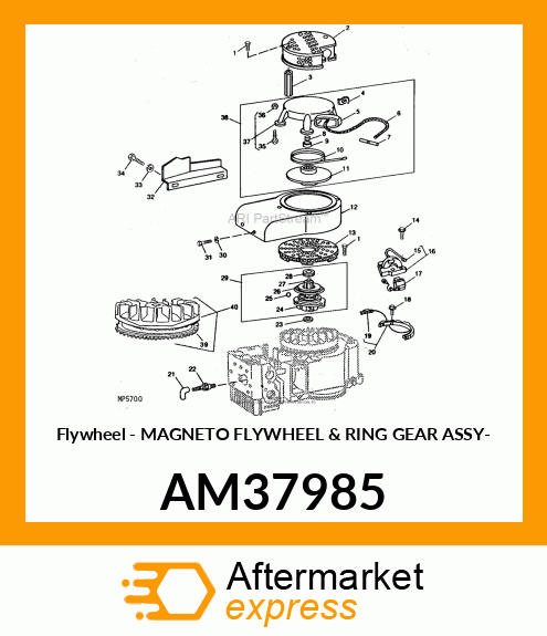 Flywheel - MAGNETO FLYWHEEL & RING GEAR ASSY- AM37985