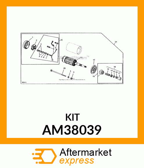 Kit - KIT, STARTER DRIVE AM38039