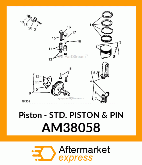 Piston - STD. PISTON & PIN AM38058