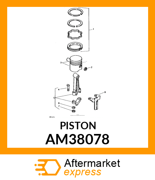 Piston - +.020 PISTON & PIN-PUR AM38078