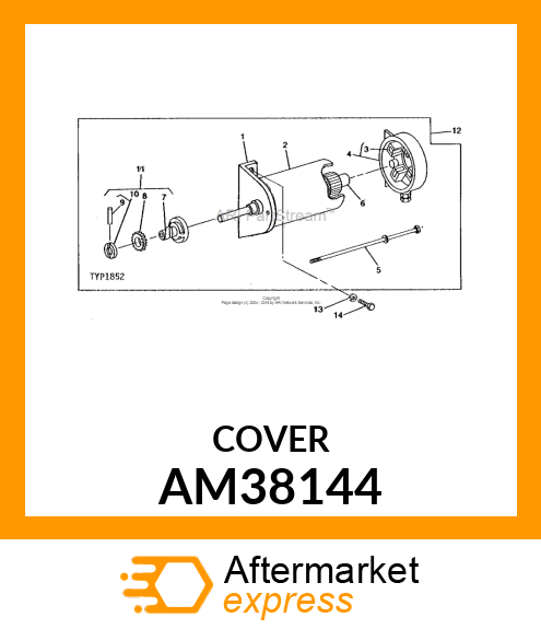 Cap - COMMUTATOR END CAP ASSY - PUR AM38144