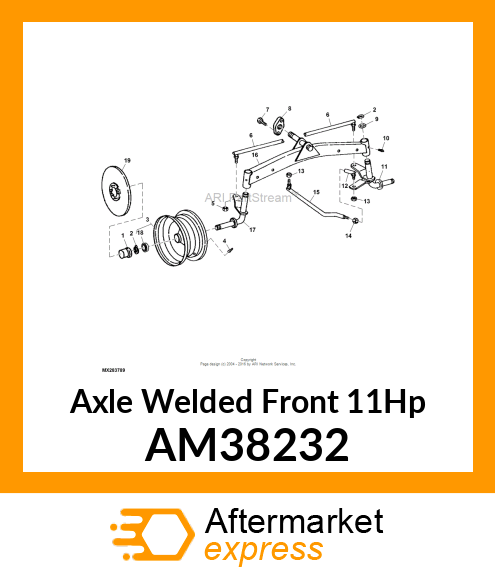 Axle Welded Front 11Hp AM38232