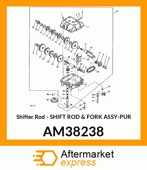 Shifter Rod - SHIFT ROD & FORK ASSY-PUR AM38238