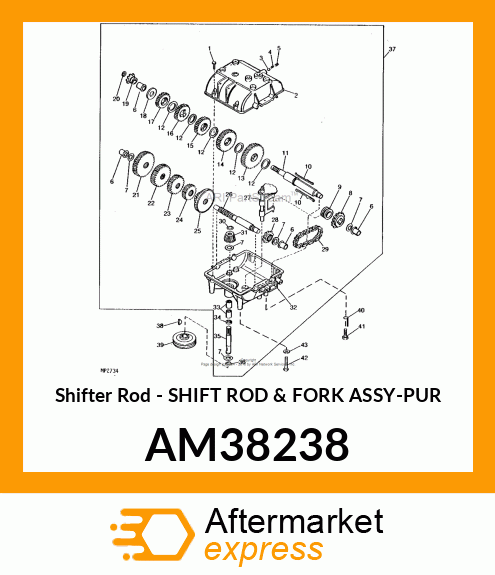 Shifter Rod - SHIFT ROD & FORK ASSY-PUR AM38238