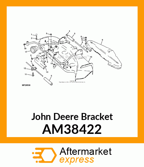 BRACKET, WELDED REAR ROLLER AM38422