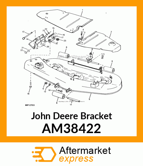 BRACKET, WELDED REAR ROLLER AM38422