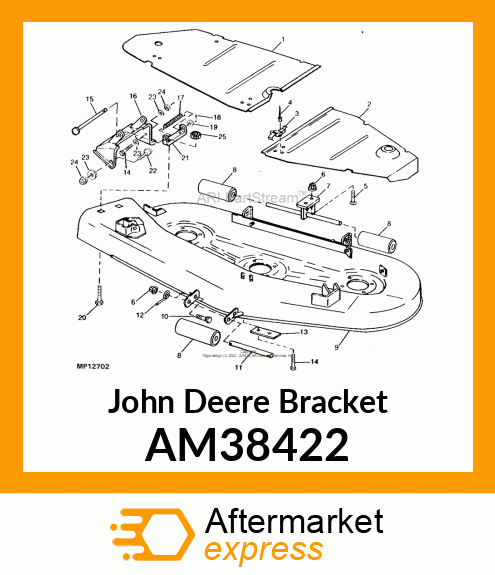 BRACKET, WELDED REAR ROLLER AM38422