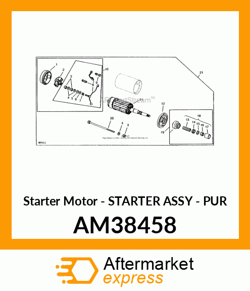 Starter Motor - STARTER ASSY - PUR AM38458