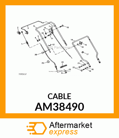 Cable Clutch Control Asm P AM38490