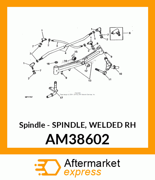 Spindle - SPINDLE, WELDED RH AM38602