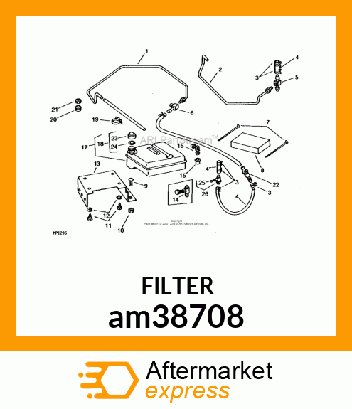 FUEL FILTER, FILTER, FUEL am38708