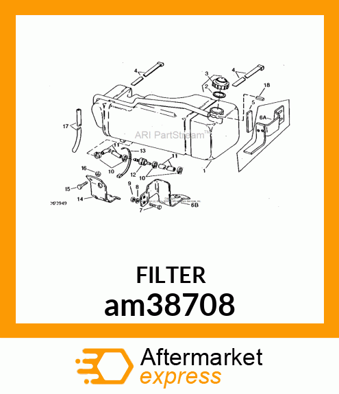 FUEL FILTER, FILTER, FUEL am38708