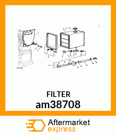 FUEL FILTER, FILTER, FUEL am38708