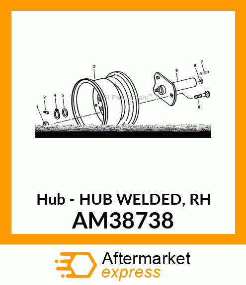 Hub - HUB WELDED, RH AM38738