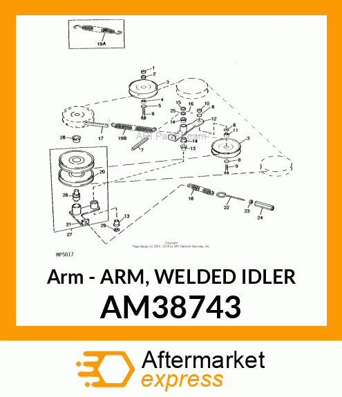 Arm - ARM, WELDED IDLER AM38743