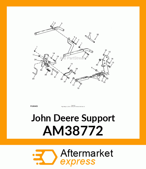 SUPPORT, WELDED RH REAR DRAFT AM38772