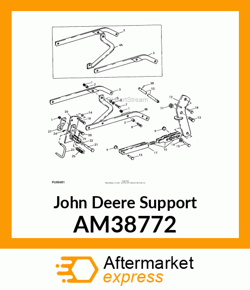 SUPPORT, WELDED RH REAR DRAFT AM38772