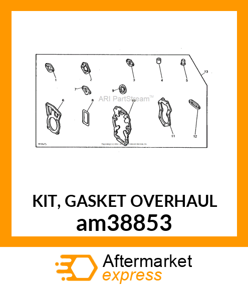 KIT, GASKET OVERHAUL am38853