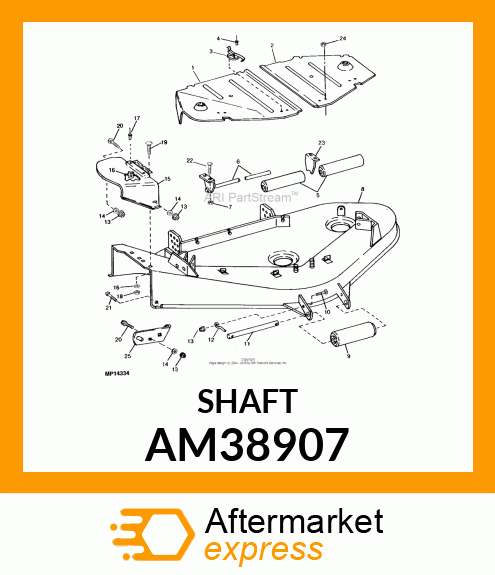 BRACKET, WELDED REAR ROLLER AM38907