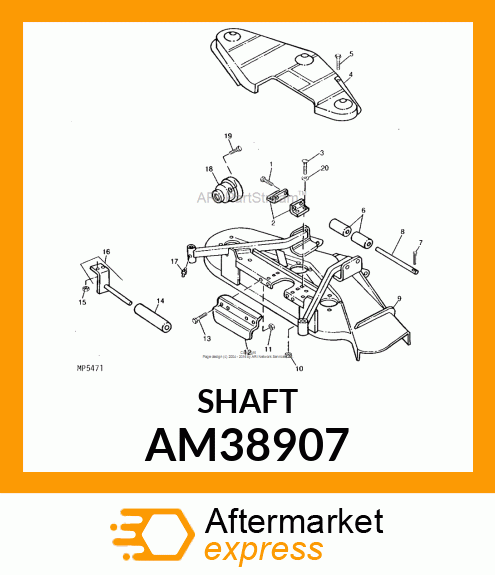 BRACKET, WELDED REAR ROLLER AM38907