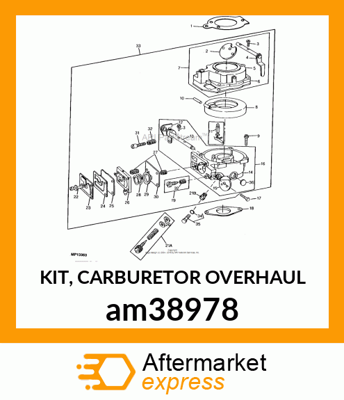 KIT, CARBURETOR OVERHAUL am38978