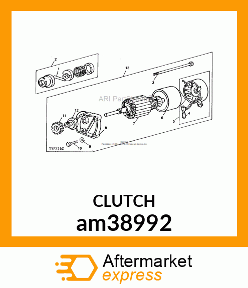 CLUTCH ASSEMBLY, STARTER am38992