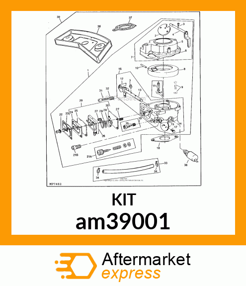 KIT, CARBURETOR OVERHAUL am39001