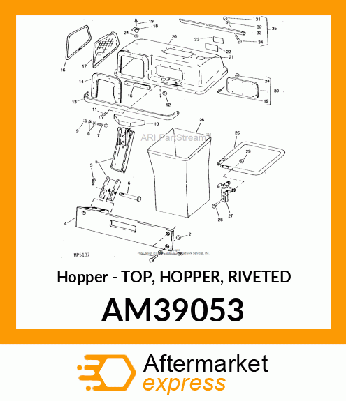 Hopper - TOP, HOPPER, RIVETED AM39053