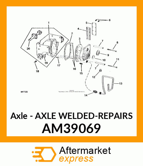 Axle - AXLE WELDED-REPAIRS AM39069