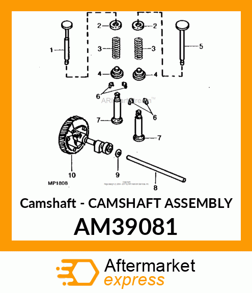 Camshaft - CAMSHAFT ASSEMBLY AM39081