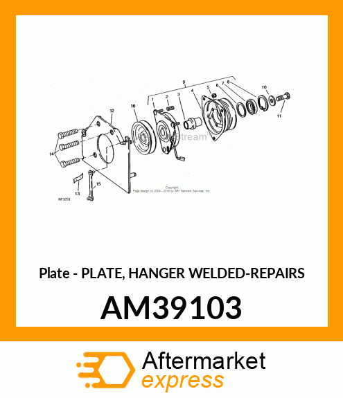 Plate - PLATE, HANGER WELDED-REPAIRS AM39103